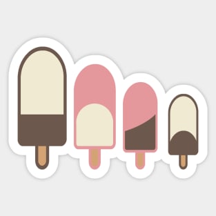 Cute Family of 4 Popsicle Figures Sticker